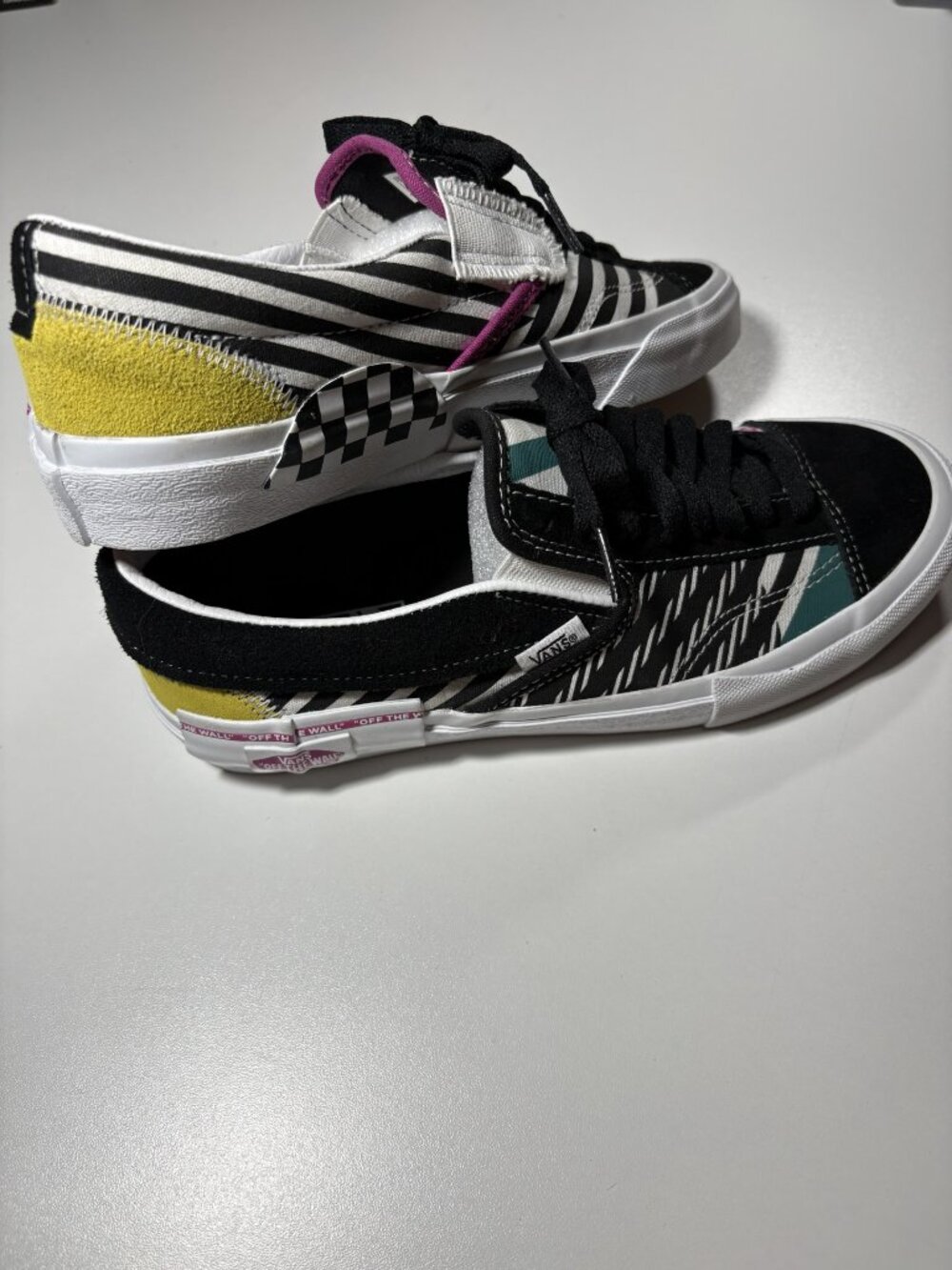 Vans Style 36 Decon Zebra Stripe Checkerboard Sneakers Womens 8.5